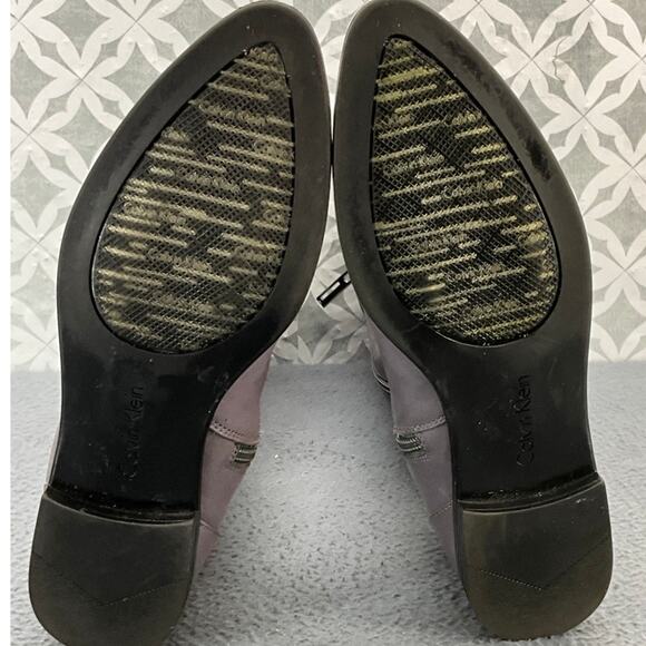 Calvin Klein Tracie Double Strap Silver Buckle Gray Tall Riding Boots Women 7.5 - Picture 8 of 11